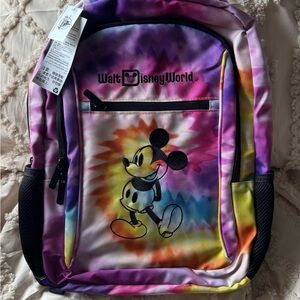 Walt Disney World Tie-Dye Mickey Mouse Backpack NWT